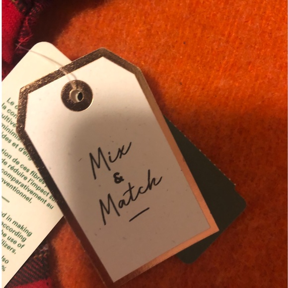 Red plaid check tartan organic cotton cabin lounge check shirt NWT - Picture 9 of 14